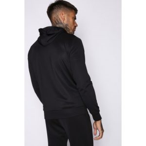 COLOUR POP TRIMS HOODED POLY TRACK TOP – BLACK/HOT RED