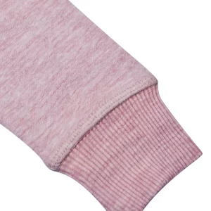 Next Terry Fleece Zipper Short Body Hoodie For Ladies-Pink Melange With Black